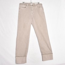 J.Jill Capris Women&#39;s Tan High Rise Straight Leg Denim Cuffed Stretch Size 8 - $22.95