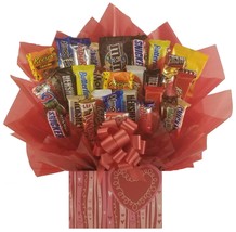 Swirly Heart Chocolate Candy Bouquet gift basket - Great gift for Mother... - £48.06 GBP