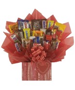 Swirly Heart Chocolate Candy Bouquet gift basket - Great gift for Mother... - £47.80 GBP