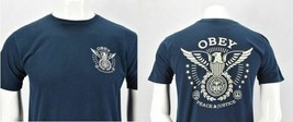 Obey Propaganda Peace Justice Graphic Tee Shirt Mens Medium Blue - $24.81