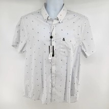 Paisley &amp; Gray Slim Fit Short Sleeve Button Sailboat Ampersand Shirt Size XL - £22.19 GBP