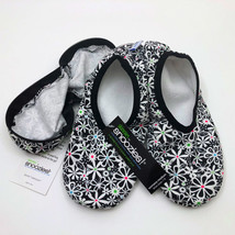 Snoozies Women&#39;s Travel Pouch Skinnies Model Floral Black &amp; White Med 7/8 - $16.82
