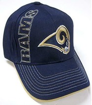 Los Angeles Rams NFL Reebok Navy Blue Vertical Text Cap Adult Men&#39;s Adju... - $16.99