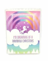 I&#39;m Dreaming of a Rainbow Christmas&quot; Cards Box Set - Seltzer One Size, Unicorn - £17.36 GBP