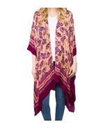 Time and Tru ~ Pink Floral ~  Layering Piece ~ Kimono ~ Large/X-Large) (... - $42.10 CAD