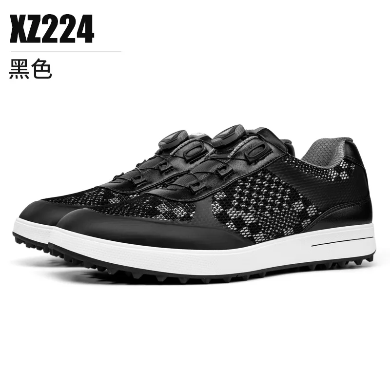 PGM Men Golf Shoes Knob Shoes Anti-side Slip Waterproof Men&#39;s  Shoes Black  XZ22 - £223.44 GBP