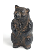 VTG Bear Cast Iron Paperweight Metal Wild Animal Figurine Japan Black Brown - £42.04 GBP