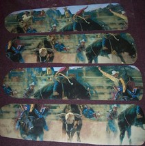 Custom ~ ~ Bullrider Bull Rider Rodeo Show - Cowboy Mountain Ceiling Fan - £89.11 GBP