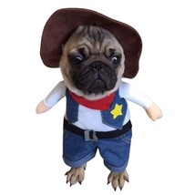Cowboy Dog Costume with Hat Dog Clothes Halloween Costumes for Cat and Small Dog - £25.97 GBP