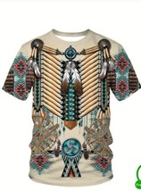 Men’s T-Shirt Sz XL Aztec 3-D Print Short Sleeve Casual Shirt USA Shipping - £13.32 GBP
