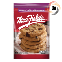 3x Packs Mrs Fields Oatmeal Raisin With Walnuts Flavor Chewy Cookies | 2.1oz - £8.55 GBP