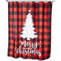 Buffalo Plaid Shower Curtain Set For Bathroom Christmas Holiday Home Dcor70X71&quot; - £32.76 GBP