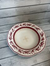 Fitz &amp; Floyd Town &amp; Country Serving Bowl Red Plaid Embossed 13" Round - $24.75