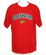 NHL Hockey Chicago Blackhawks T-Shirt Red Embroidered Blackhawks Men&#39;s XL - £14.66 GBP