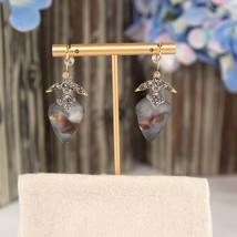 Alexis Bittar Smokey Lilac Lucite Solanales Crystal Gold Drop Earrings NWT - $222.26