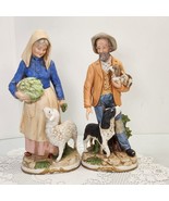 Vtg Pair Home Interior Homco Figurines #8811 Old Man With Dogs  Woman Wi... - £28.14 GBP