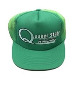 Vtg Quaker State Racing Green Mesh Snapback Trucker Hat 1980&#39;s Underlined - $18.00