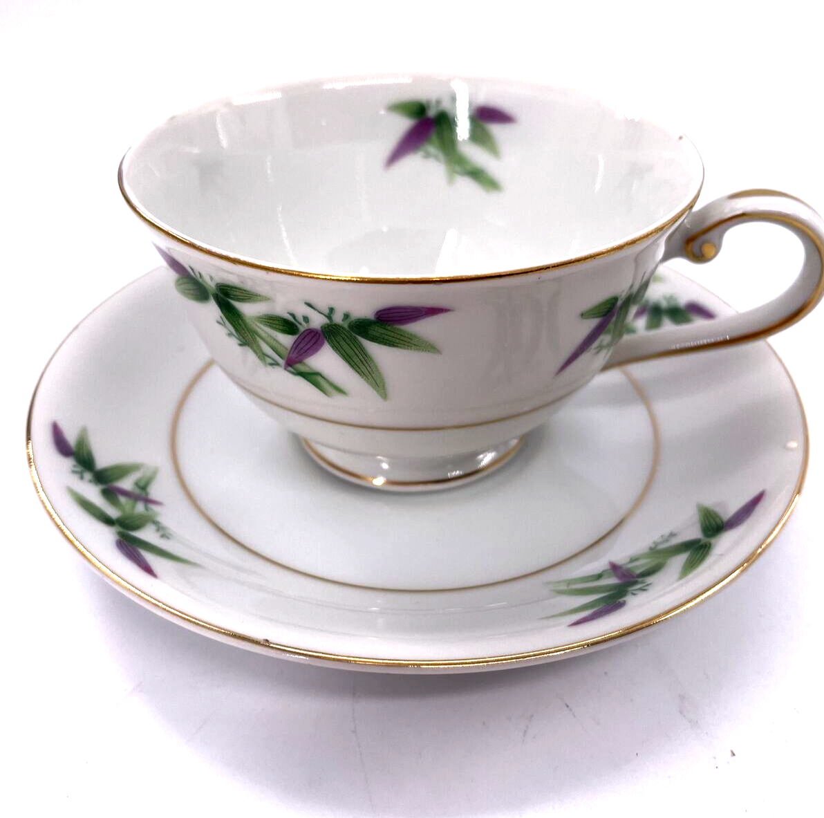 Primary image for Harmony House MANDARIN 2 3/8" Footed Cup  Pink/Green Gold Trim