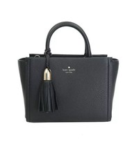 NWT Kate Spade Black Leather Satchel Small Rorie Wickham Place Cross Bod... - £38.27 GBP