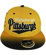 Pittsburgh Fade Top Printed Bill Adjustable Snapback Baseball Cap (Gold/... - £11.95 GBP