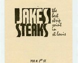 Jakes Steaks Menu Best Strip Joint in St Louis Missouri 2000 - £14.24 GBP