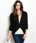Chic White or Black Party Cardigan Sweater Shrug Coverup Jr USA, S, M or L - $34.10 CAD
