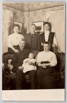 RPPC Family Photo In The Parlor Beautiful Baby On Grandpa&#39;s Lap Postcard R25 - £7.95 GBP