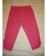 365 Kids Girls Solid Cinch Capri Pants W Rhinestones Size 7 Pink  New - £8.44 GBP