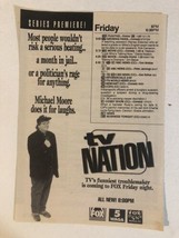 Tv Nation Print Ad Vintage Michael Moore TPA4 - £4.64 GBP