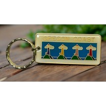 Oregon Coast Keychain Vintage Beach Lighthouses Ocean Enamel - $17.47