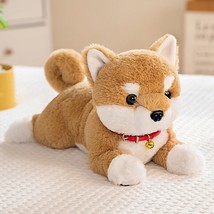 Fluffy Shiba Inu Plush Toys Lovely Bell Dog Dolls Stuffed Animal Pillow Birthday - £19.42 GBP