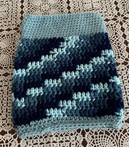 Handmade Crocheted Shaded Blue Dog Snood Neck Warmer Keeps Ears Clean Dry New - £9.78 GBP