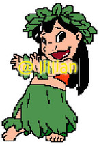 New Lilo &amp; Stitch ~ Lilo Smiling Dancing Hawaiian Counted Cross Stitch Pattern - £2.33 GBP