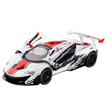 White 1:22 McLaren P1 GTR Supercar Alloy Metal Diecast Model Car Sound &amp;... - $36.99