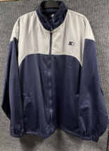 VTG Starter Jacket Athletic Track Mens XL(46/48) Navy Blue White Polyest... - $29.90