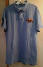 Polo Ralph Lauren Men’s Triple Pony #3 Polo Shirt Buttons Blue XL Custom... - $28.66