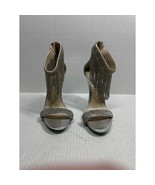 Betsy Johnson SB-Grand Silver Heels Beaded Wedding Prom Dress Sandals Si... - $1,538.45 MXN