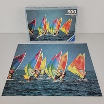 Wind Surfers Ravensburger Puzzle RARE 500 Pc Sail Boarding Nautical COMP... - $22.95