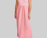 Stateside Linen Mixed Media High Neck Maxi Dress Mauve - $78.00