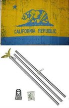 3x5 State of California Blue Gold Flag Aluminum Pole Kit Set 3&#39;x5&#39; - £23.95 GBP