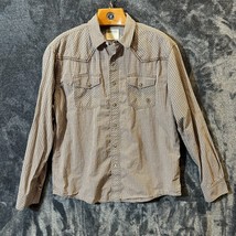 ARIAT Retro Fit Shirt Mens XL Brown Plaid Western Pearlsnap Work Rodeo C... - $20.77