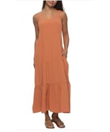 Felina Womens Dress Copper Orange Maxi Tiered Pockets Sleeveless Relaxed... - $50.75 CAD