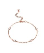 Silvertone Rhodium or Gold Plated Brass 4mm Bezel Round CZ Station 7+2" ... - $26.00+