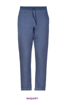 120% Lino Men&#39;s Italy Blue Casual Pure Linen  Pants Trouser Size US 38 EU 54 - £189.07 GBP
