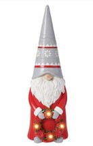 Light Up Wood Style Christmas/Winter/Holiday Gnome Figure 12 Inch Tall - $69.18