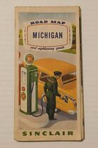 Vintage 1950s HC Sinclair Gas Pump Service Station Michigan State Road Map - $15.95