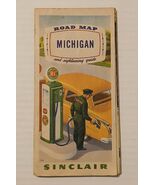 Vintage 1950s HC Sinclair Gas Pump Service Station Michigan State Road Map - $15.95