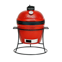 Kamado Joe 13.5 in. Portable Charcoal Grill Red with Iron Cart Heat Deflectors - £306.02 GBP