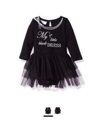 Bonnie Baby Baby Girls Appliqued Knit Tutu One-Piece Dress, Black, 18 Mo... - £12.37 GBP
