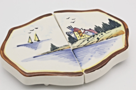Ceramic Trivet Fred Roberts Co. Expandable Hand Painted Dutch Windmill Vintage - £7.04 GBP